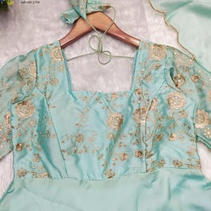 Rangoli Silk Anarkali Gown with Dupatta (Fully Stitched) - Image 2