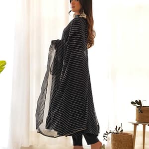 Heavy Pure Faux Georgette Anarkali Gown with Dupatta and Pant - Image 2