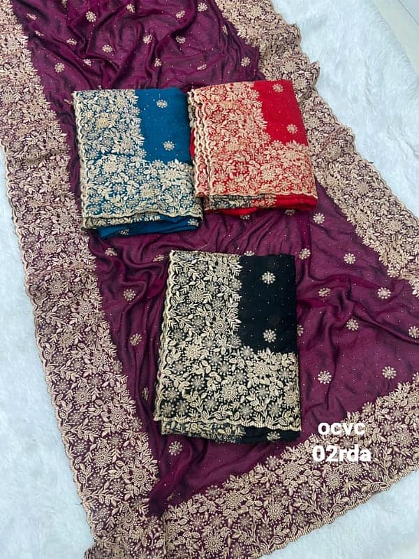 Embrioded Luxury Partywear Saree - Perfect for any outgoing