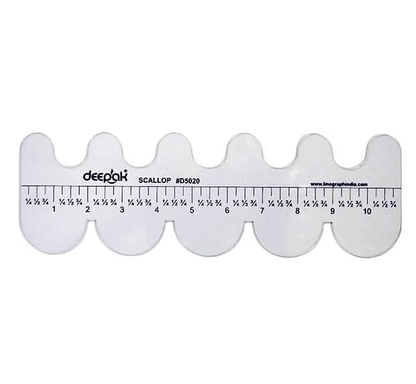 Scallop Ruler - 11 Inches - Template 1/4"
