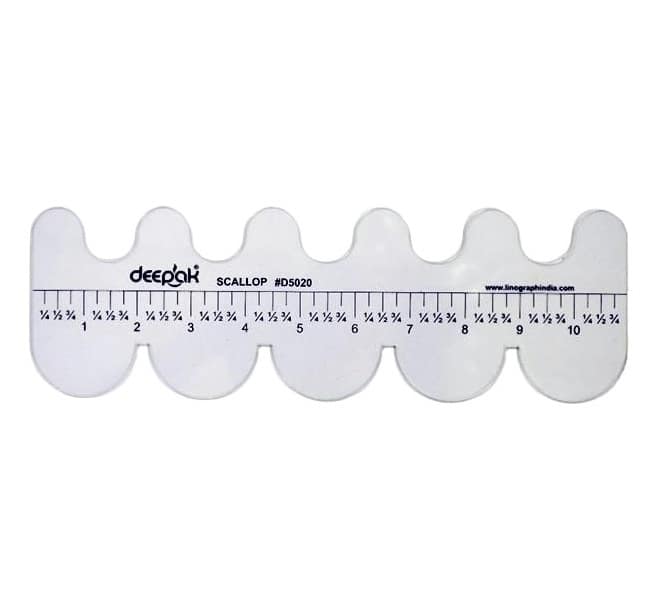 Scallop Ruler - 11 Inches - Template 1/4"